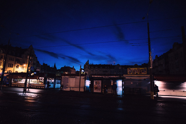 Poznan, Poland  While you were sleeping.......Observing the frenzied kinetic energy of the streets at night.